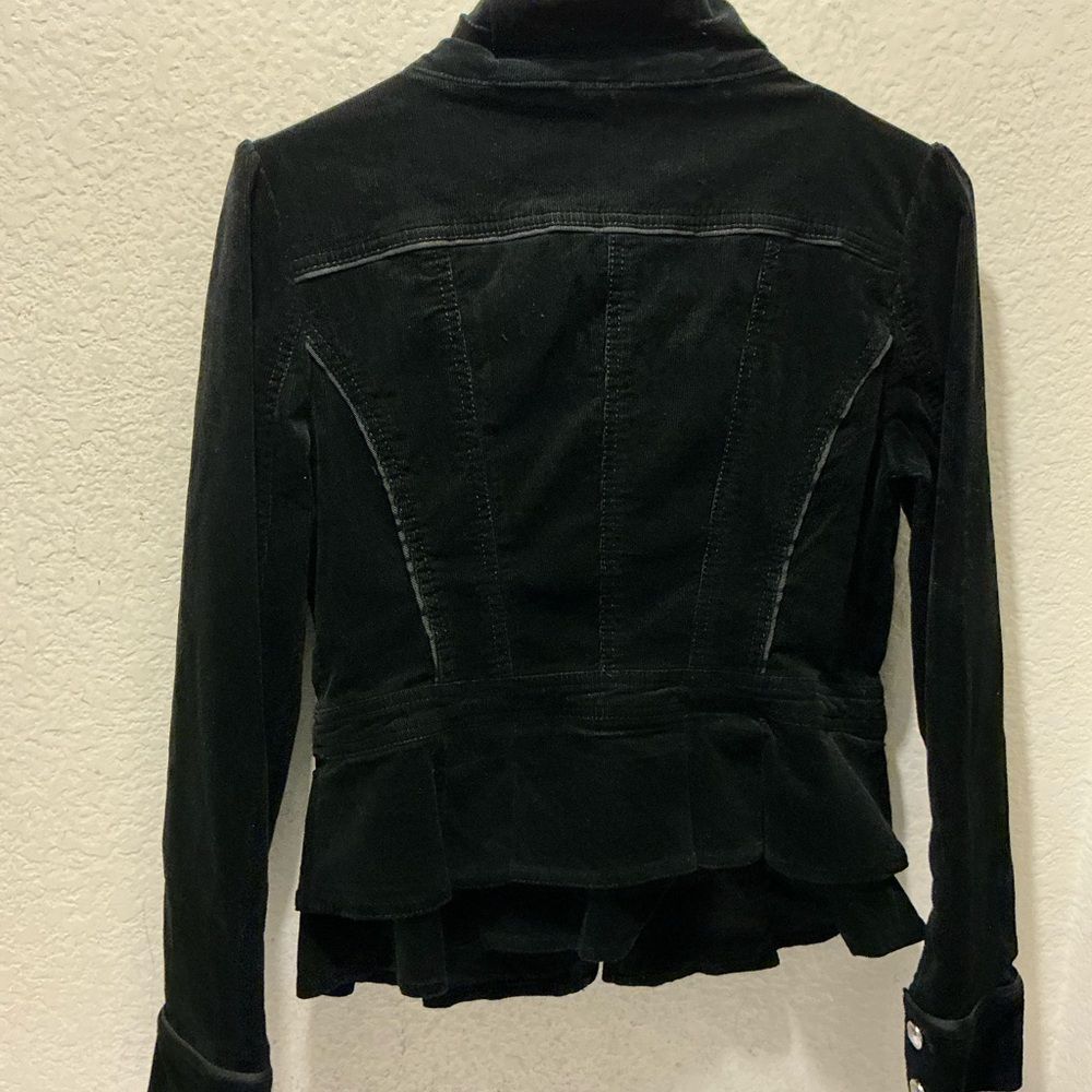 White House Black Market Corduroy Blazer Jacket Women's Size 4 Black Long Sleeve - Picture 4 of 6